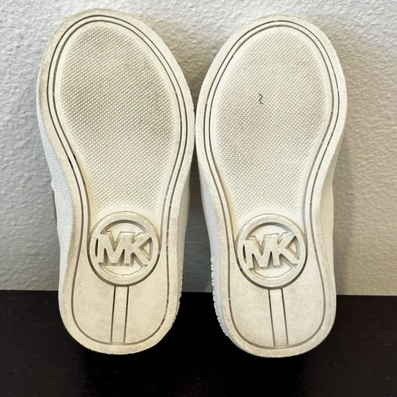 Michael Kors Toddler Girls Jem Square Sneakers in Silver-Gold Size 6 - Picture 16 of 16